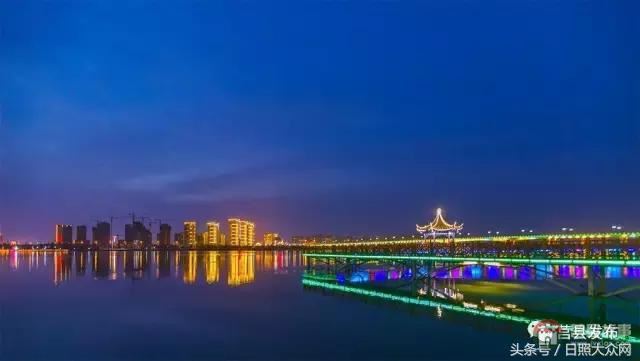 莒縣沭河公園夜景，真是美！