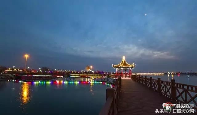 莒縣沭河公園夜景，真是美！